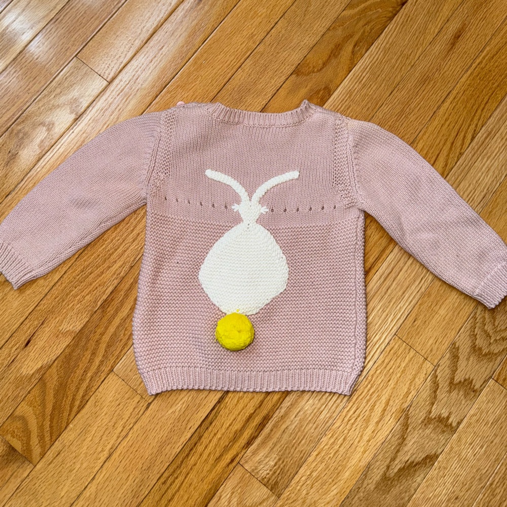 Stella McCartney Pink and White Crew Neck bunny Sweater perfect condition